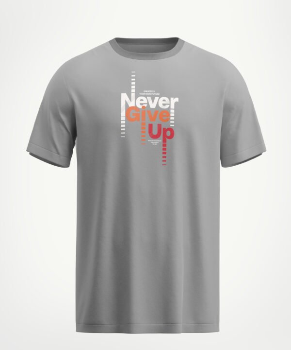 Rungzaar Never Give Up Motivational Tee – Grey