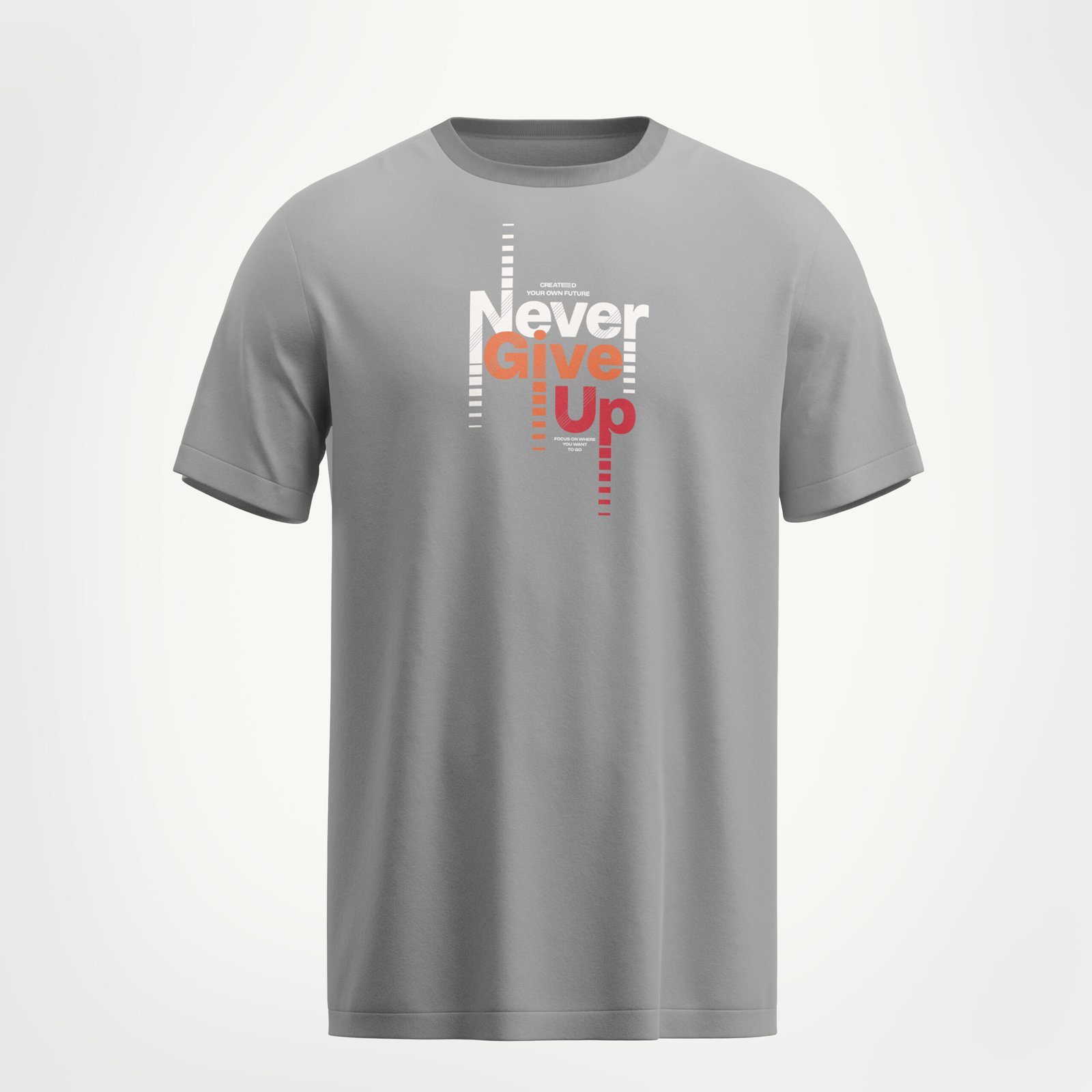 Rungzaar Never Give Up Motivational Tee – Grey