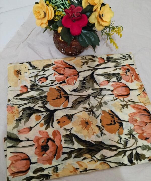 Golden Petals – Unstitched Lawn 3 Piece (Yellow & Multi Floral)
