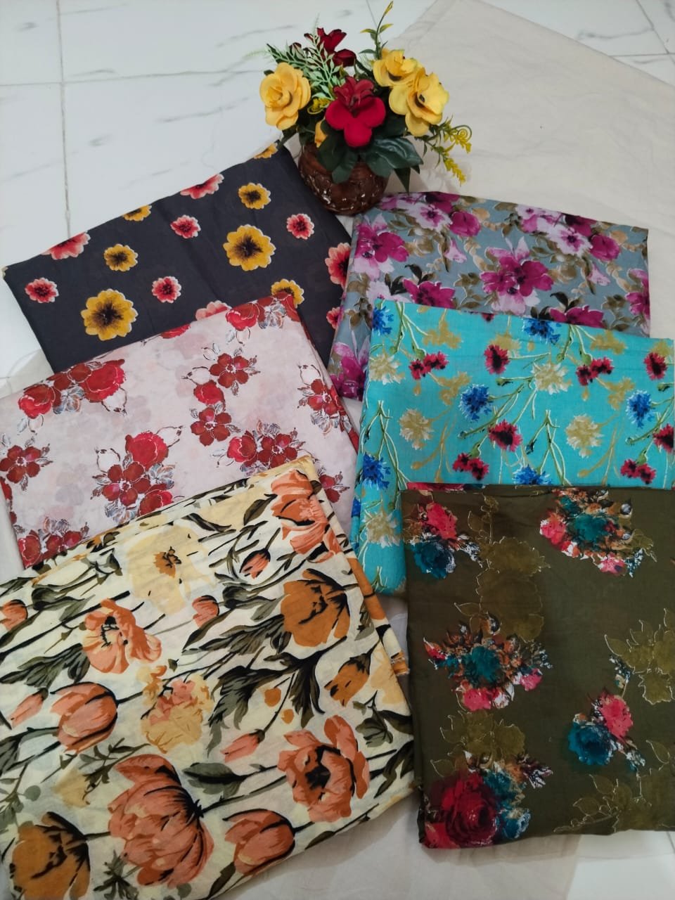 Unstitched Floral Lawn 3 Piece for Women - Image 12