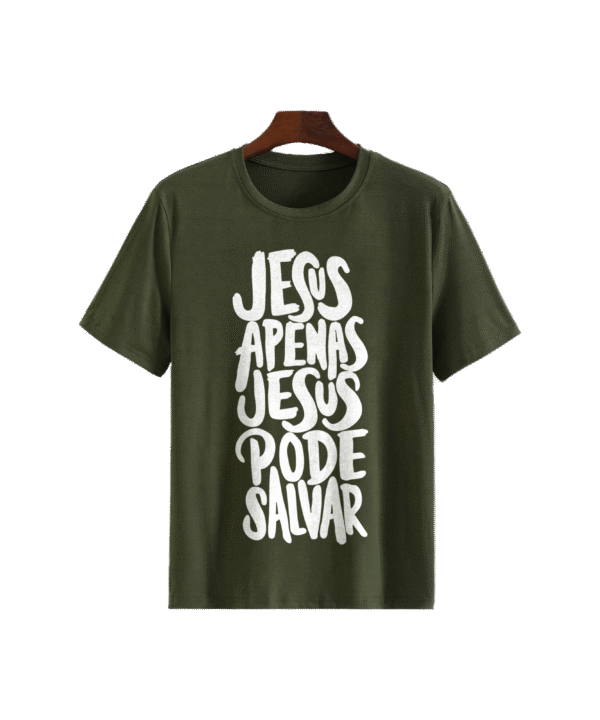 Rungzaar “Jesus Apenas” Typography Tee – Olive Green