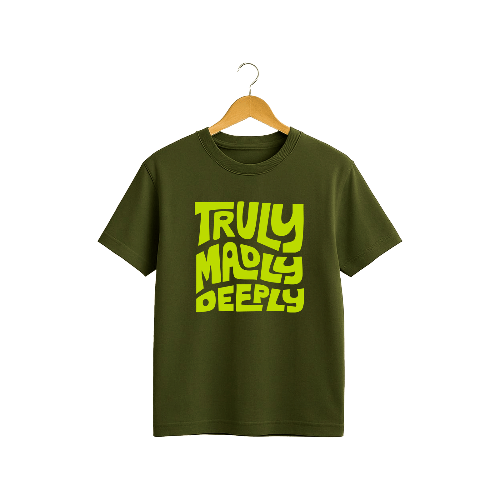 Rungzaar Truly Madly Deeply Graphic Tee – Olive Green